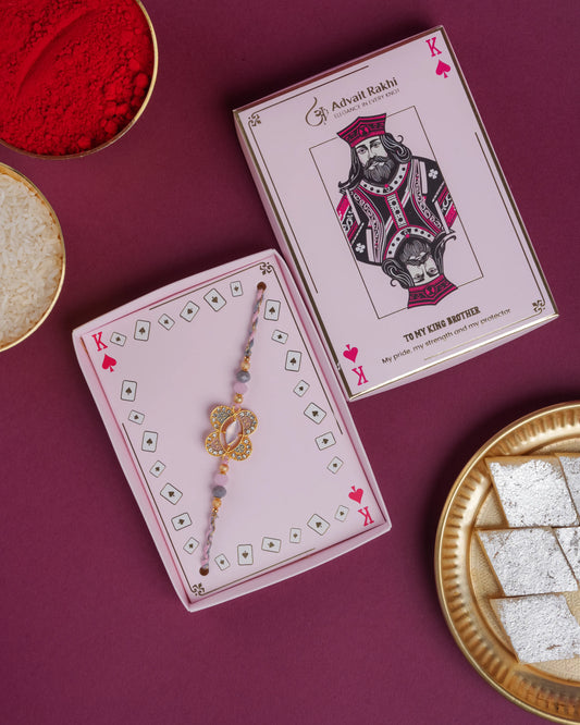 Elegant Pink Stone Rakhi