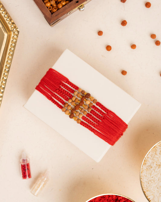 Sandalwood Fragrance Beads Rakhi Set (6pc)
