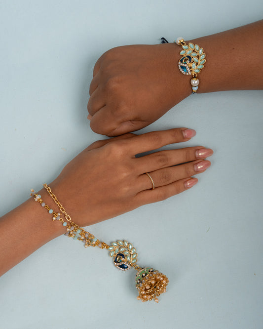 The Royal Mayur Set (Bhaiya-Bhabhi Rakhi Duo)