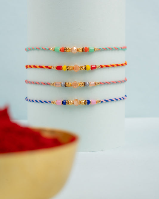 Crystal touch Rakhi set (4pc)