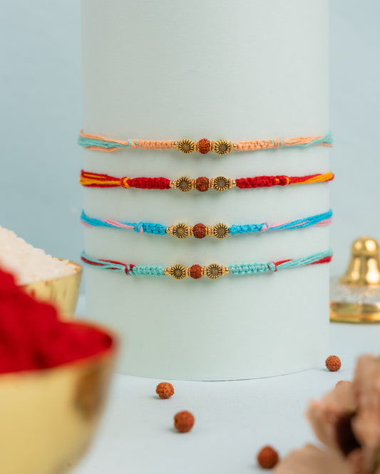 Rudrasutra Rangrez Rakhi set (4pc)