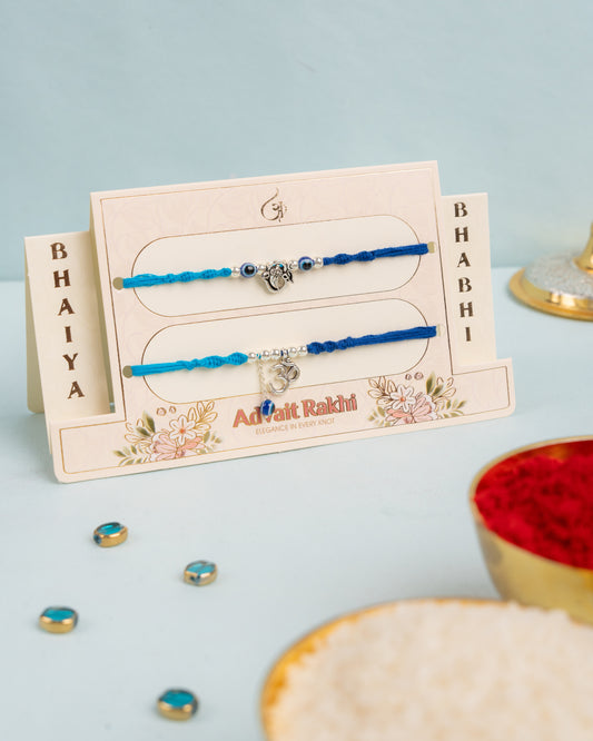 Om Ganesh Bhai Bhabhi Rakhi Set