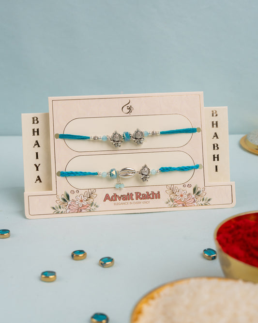 Silver Grace Bhaiya Bhabhi Rakhi Set