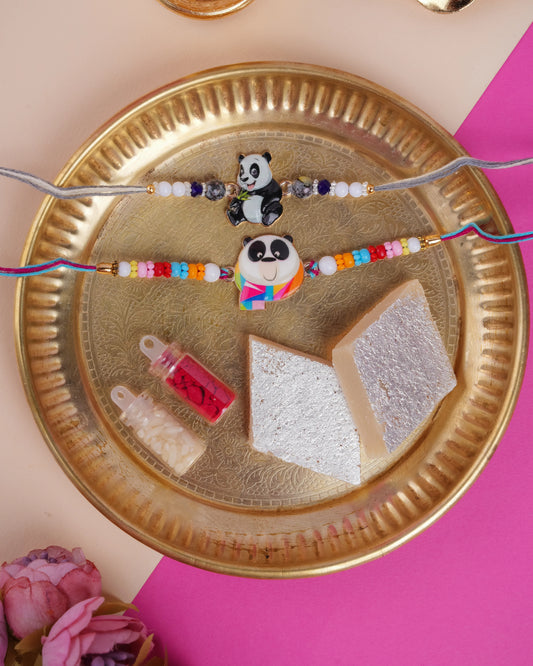 Panda Masti 2pc Kids Rakhi Set