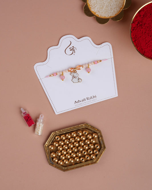 Cute Bunny Charm Bhabhi Rakhi
