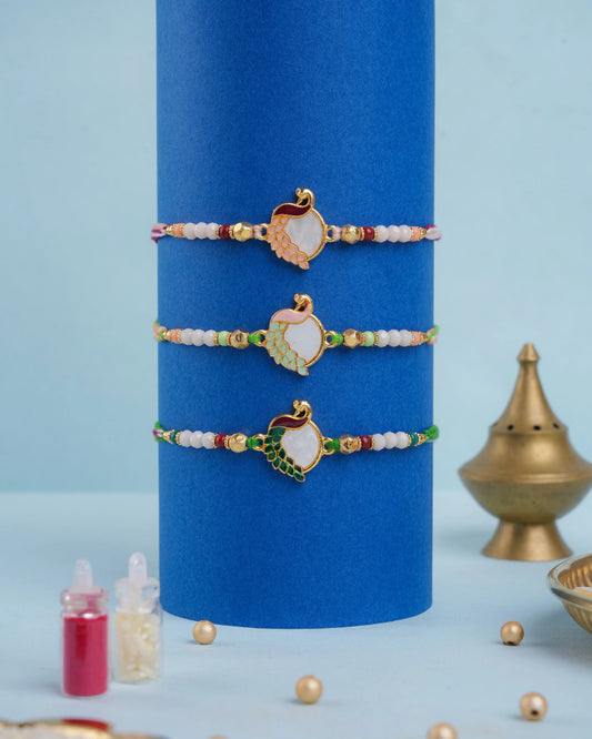 Peacock Rangrez Rakhi Set