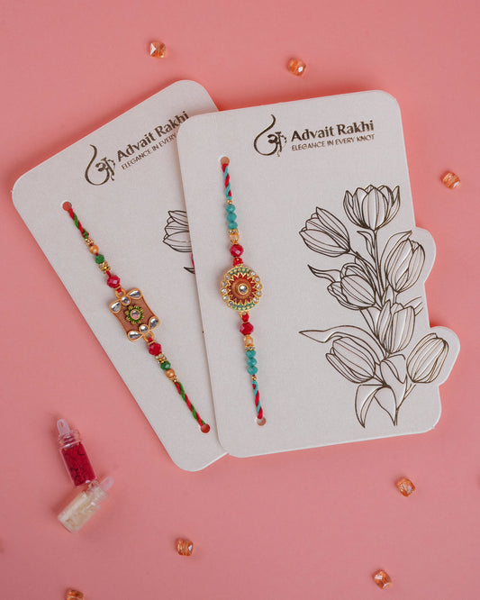 Royal Kundan Duo Rakhi Set