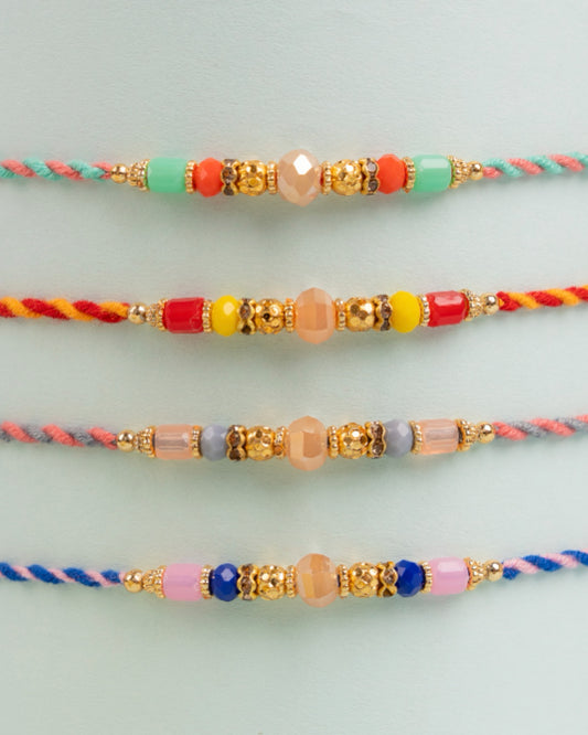 Crystal touch Rakhi set (4pc)