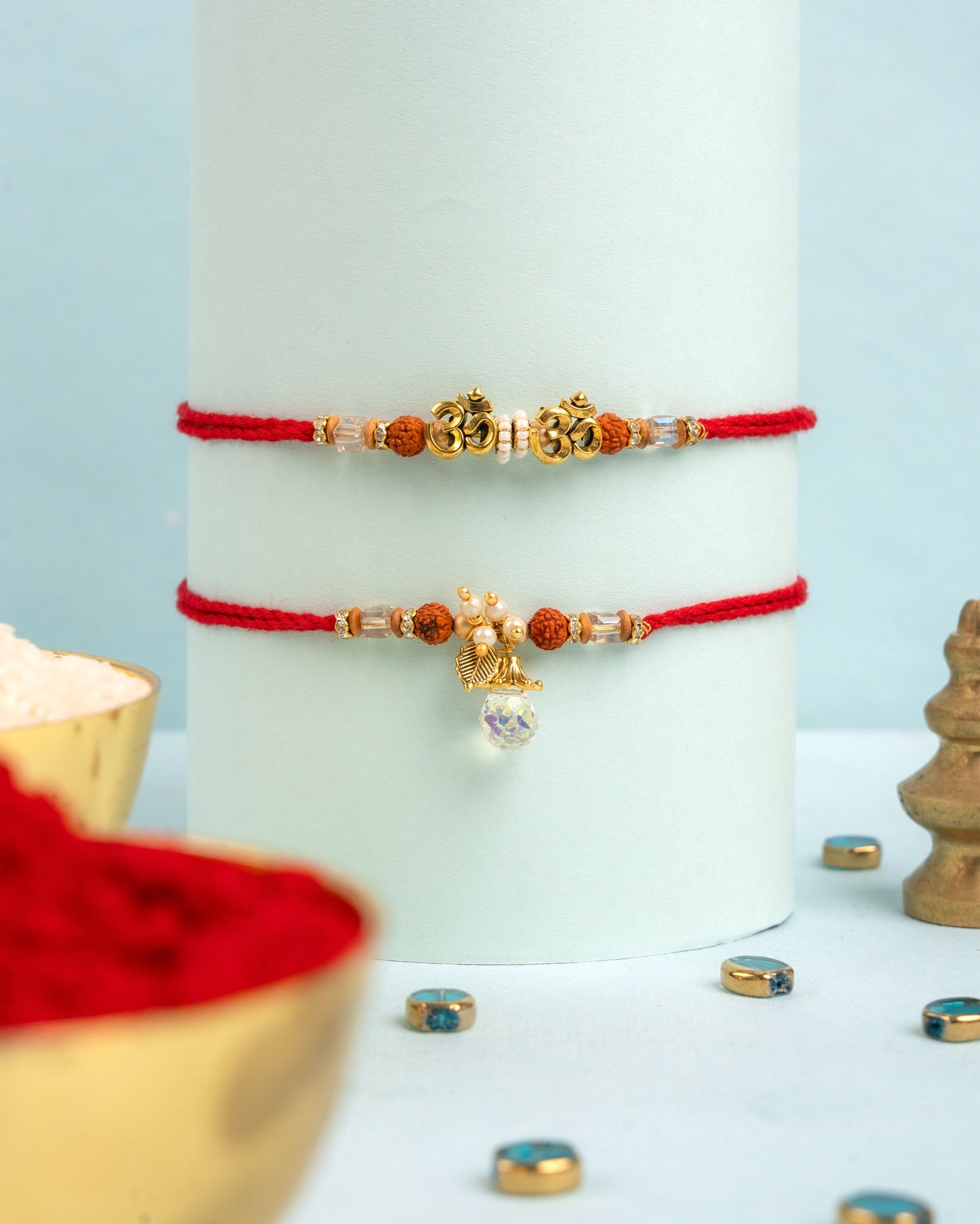 Om Shringaar Bhai Bhabhi Rakhi set