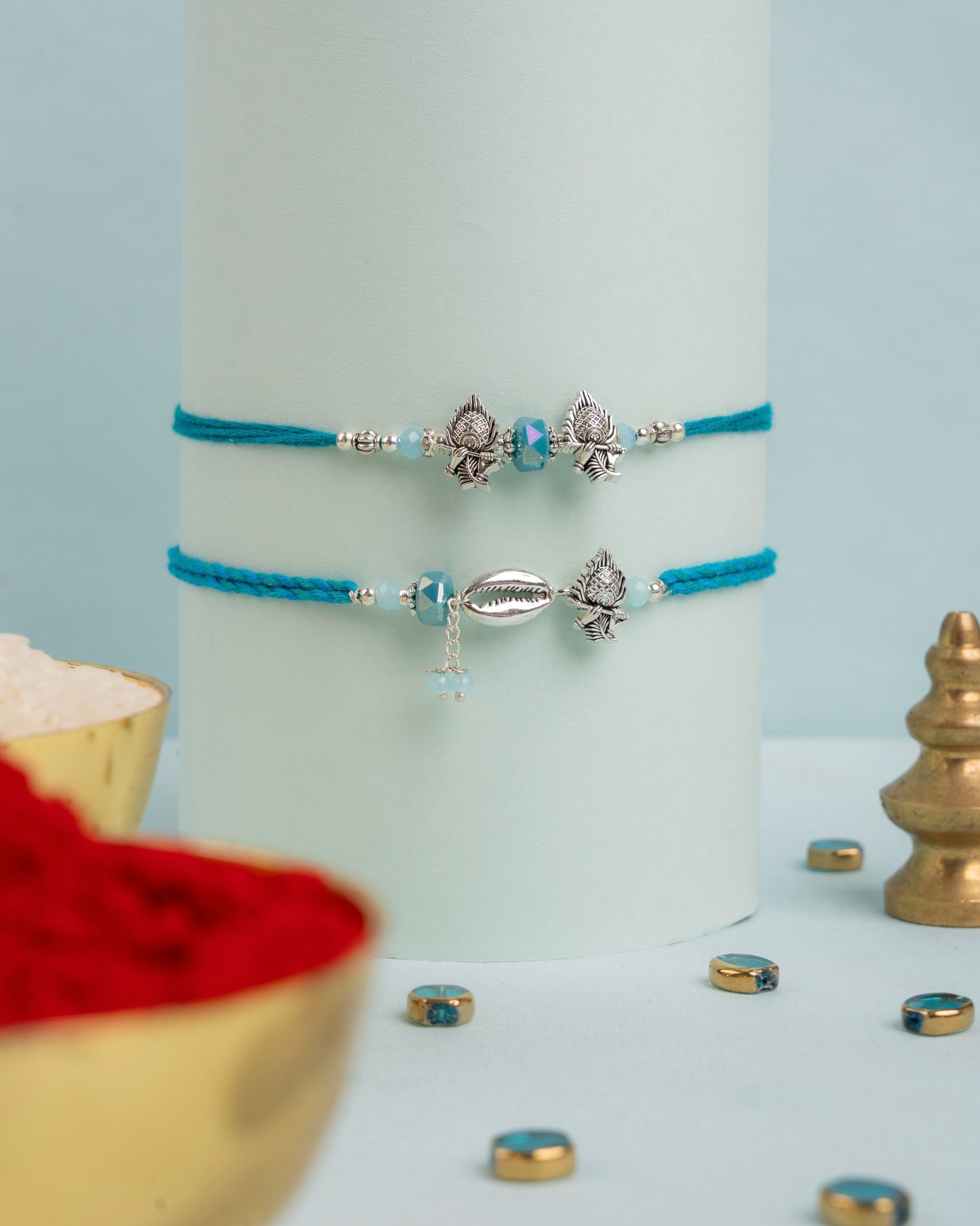 Silver Grace Bhaiya Bhabhi Rakhi Set