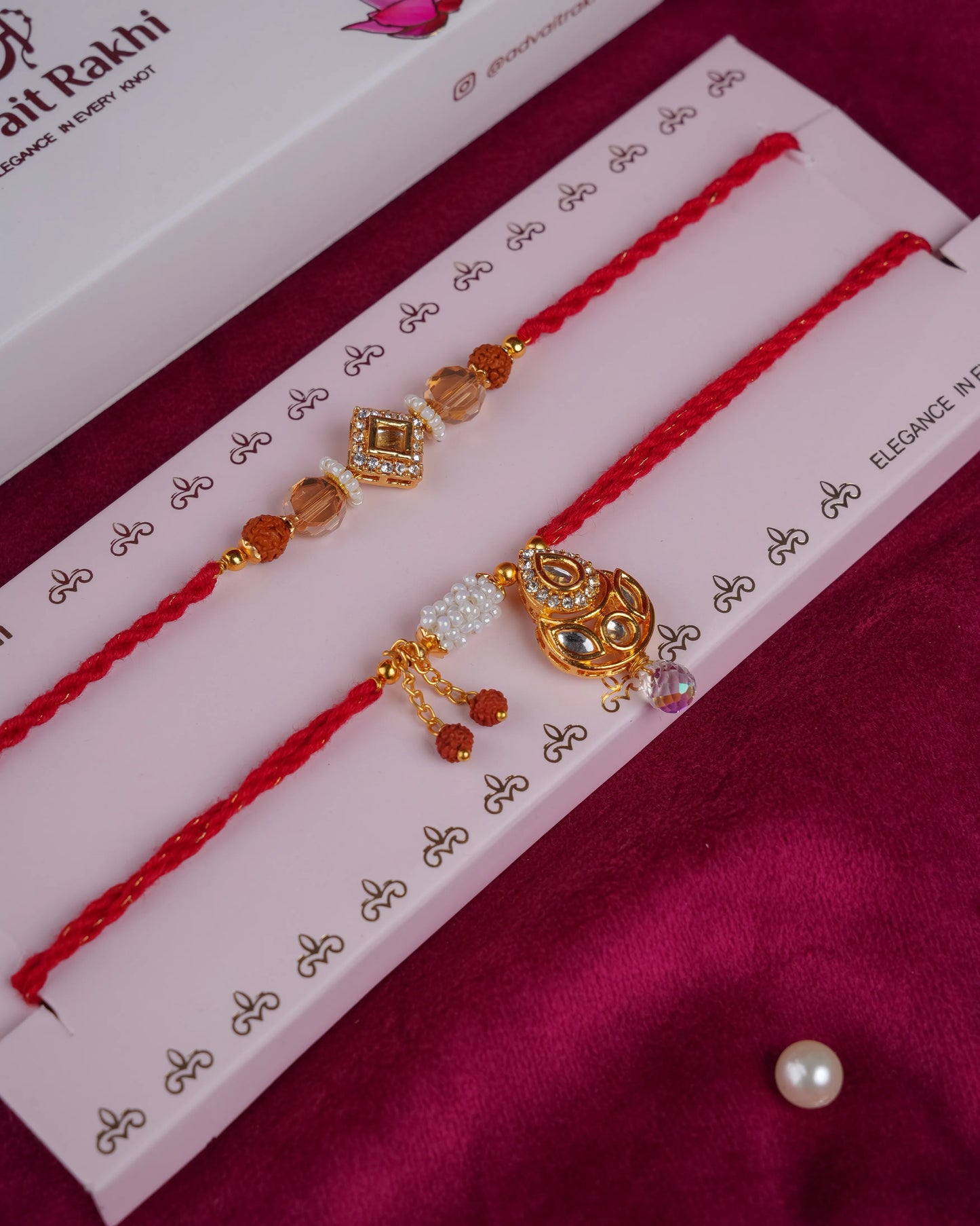 Kundan Love Bhai Bhabhi Rakhi Set