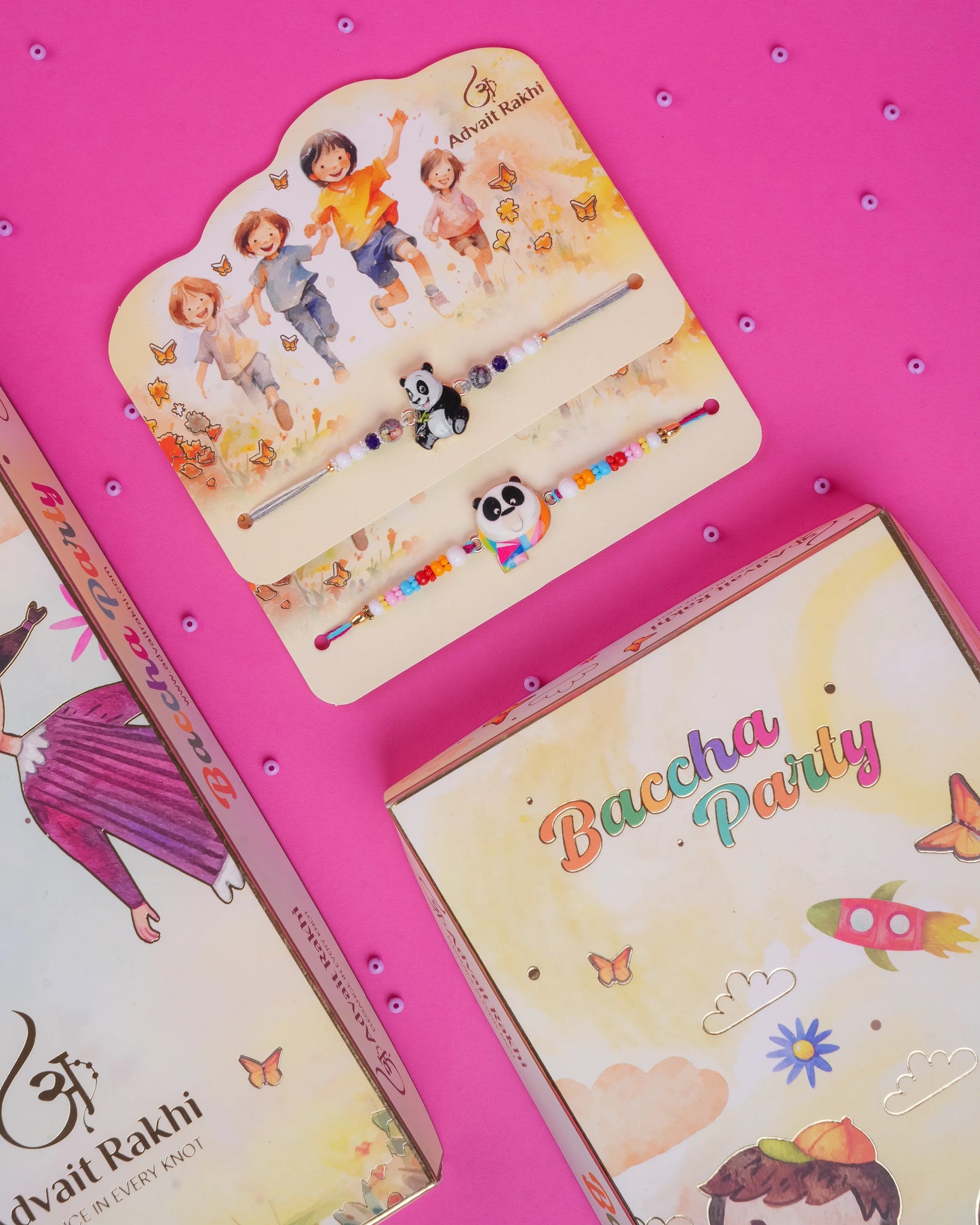 Panda Masti 2pc Kids Rakhi Set