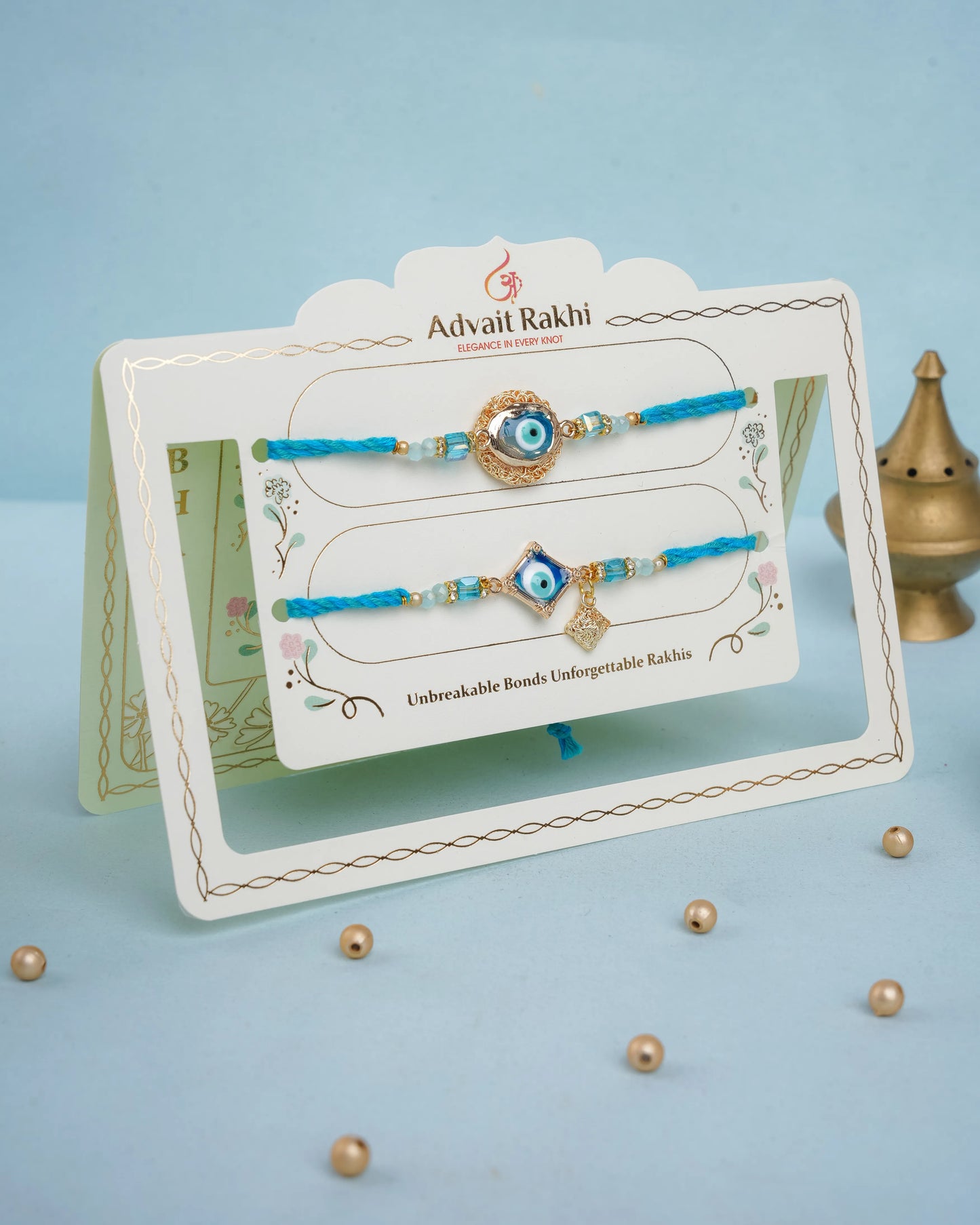 Resin Evil Eye Bhai Bhabhi Rakhi set