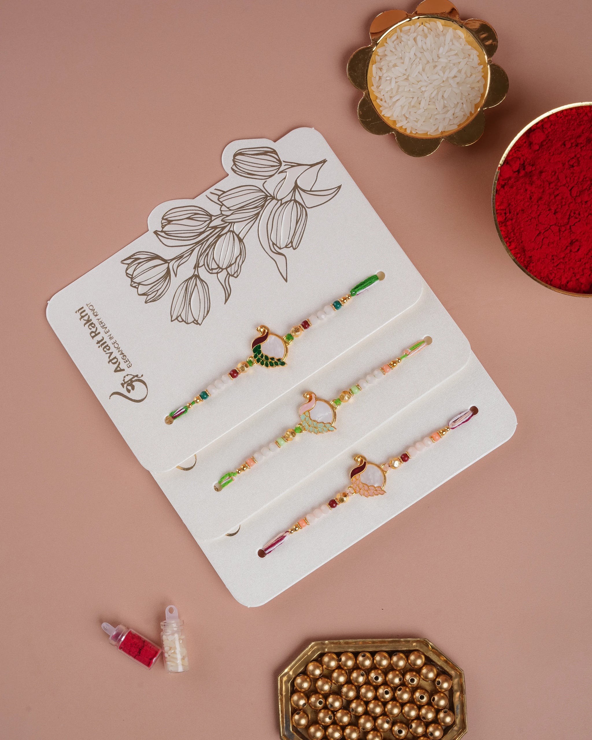 Peacock Rangrez Rakhi Set